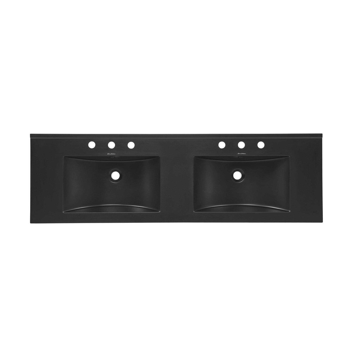 Swiss Madison 60 inch Vanity Top Bathroom Sink in Matte Black - Cheap Fitting