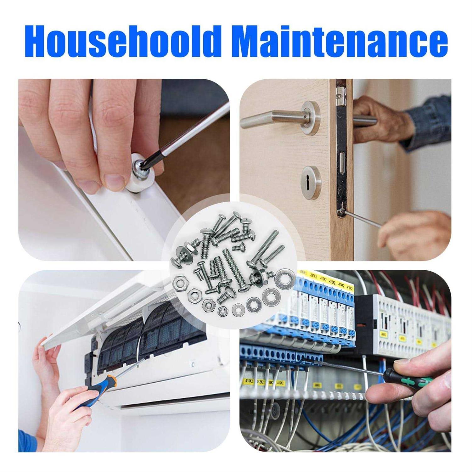 Trollug 1110PCS Nuts and Bolts Assortment Kit, Stainless Steel Hardware Assortment Kit with Assorted Screws, Nuts, Bolts and Washers - Cheap Fitting