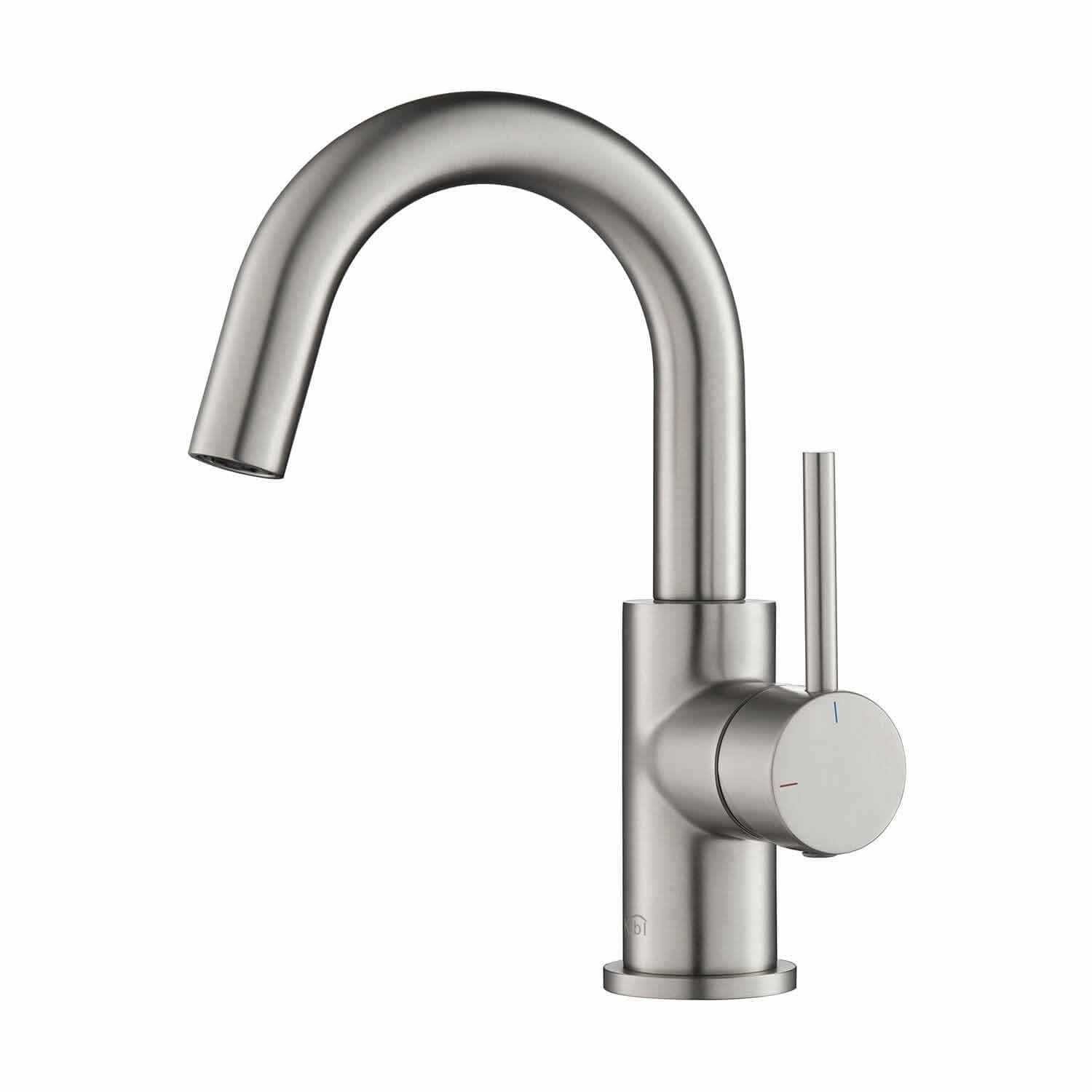 KIBI Circular Single Handle High-Arc Bathroom Sink Faucet with Pop Up Drain C-KBF1021 - Cheap Fitting