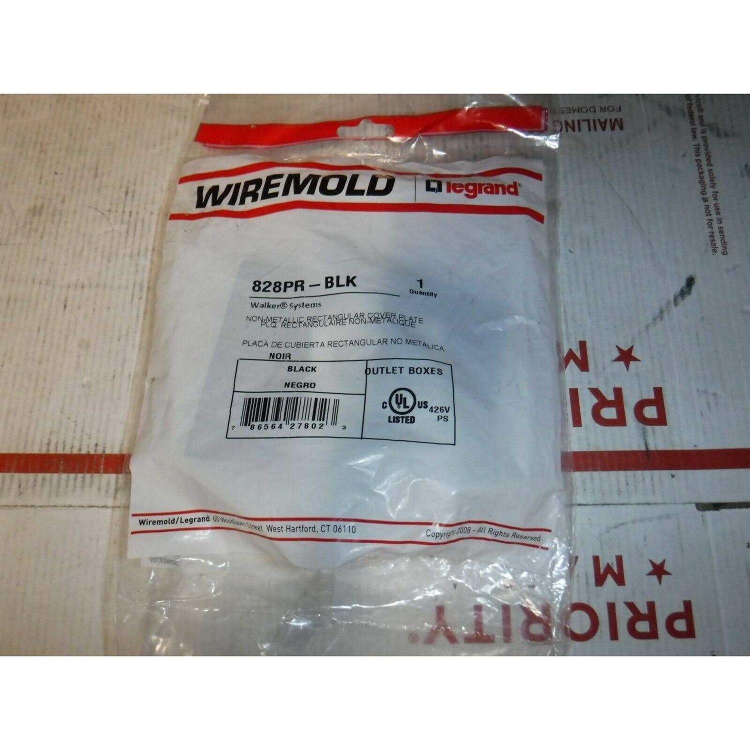 Wiremold 828PR-BLK Nonmetallic Duplex Cover Plate - Cheap Fitting