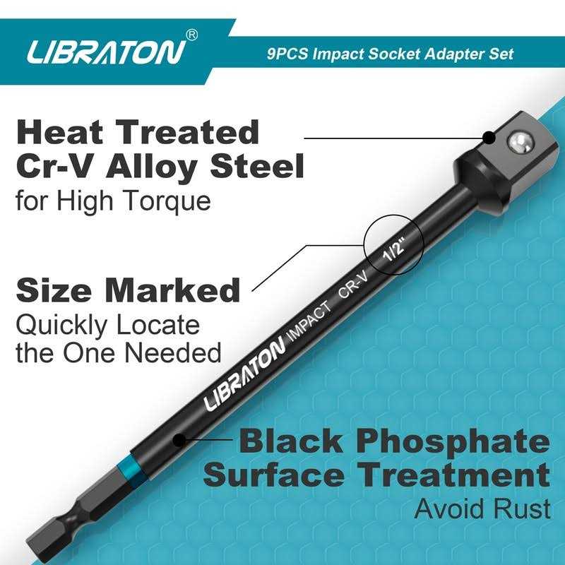 Libraton Impact Grade Socket Adapter Set 3 6 12 Drill Socket Adapter - Cheap Fitting