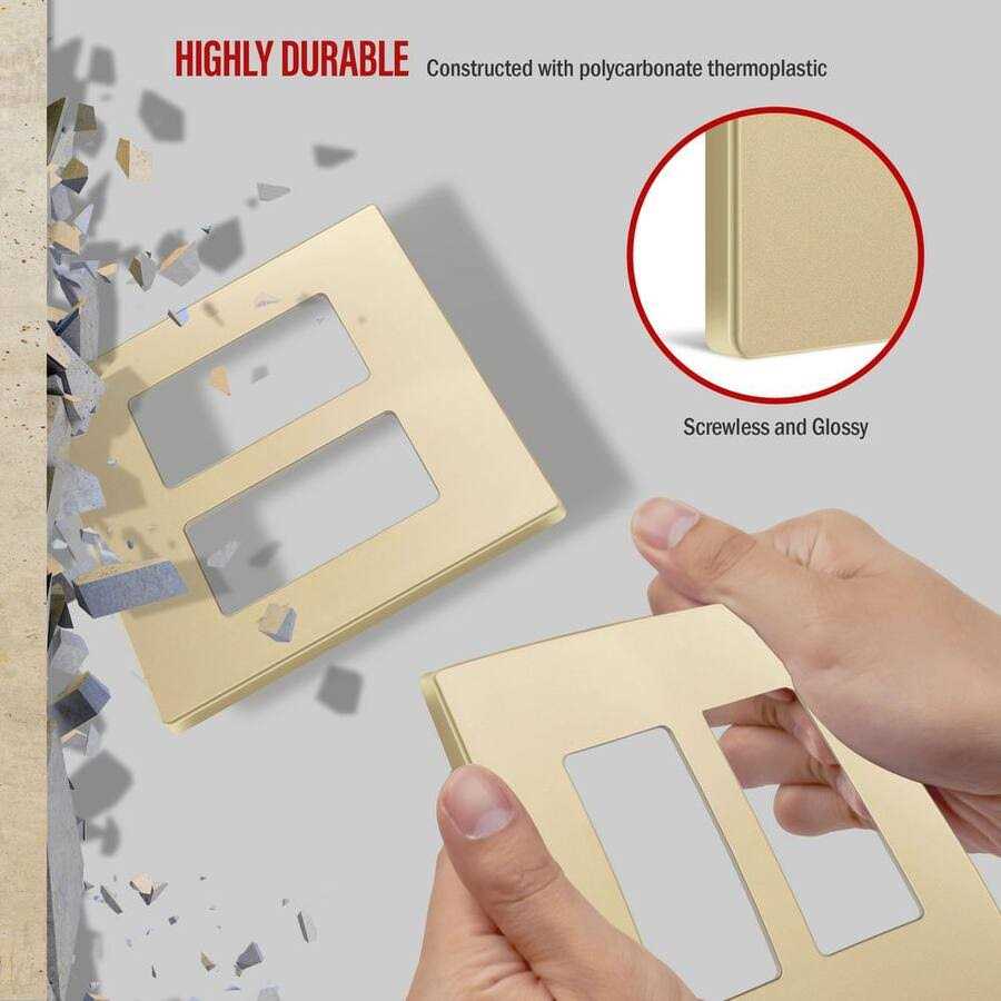 Screwless 2-Gang Decorator Wall Plate Enerlites - Cheap Fitting