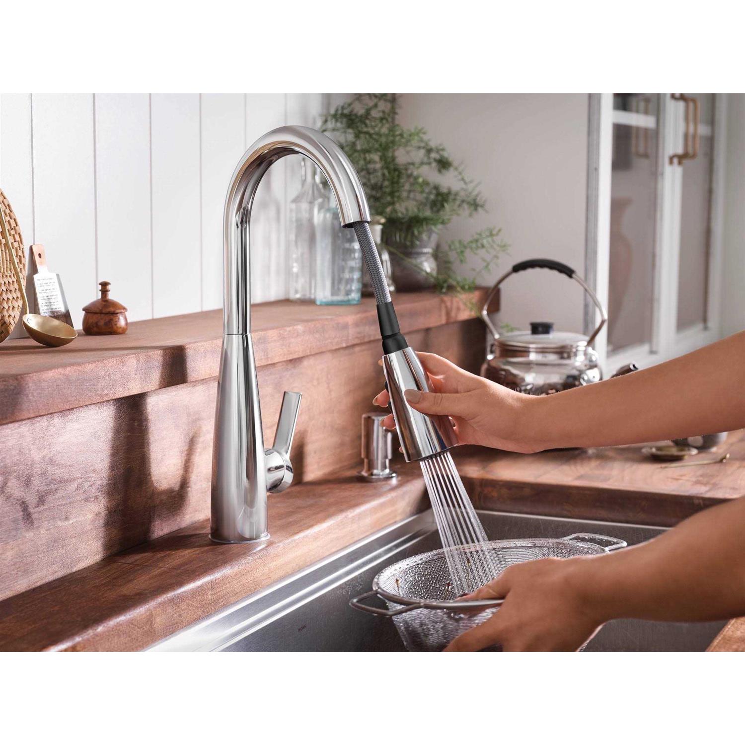 Moen Haelyn Single-Handle Pull-Down Sprayer Kitchen Faucet 87627BL - Cheap Fitting