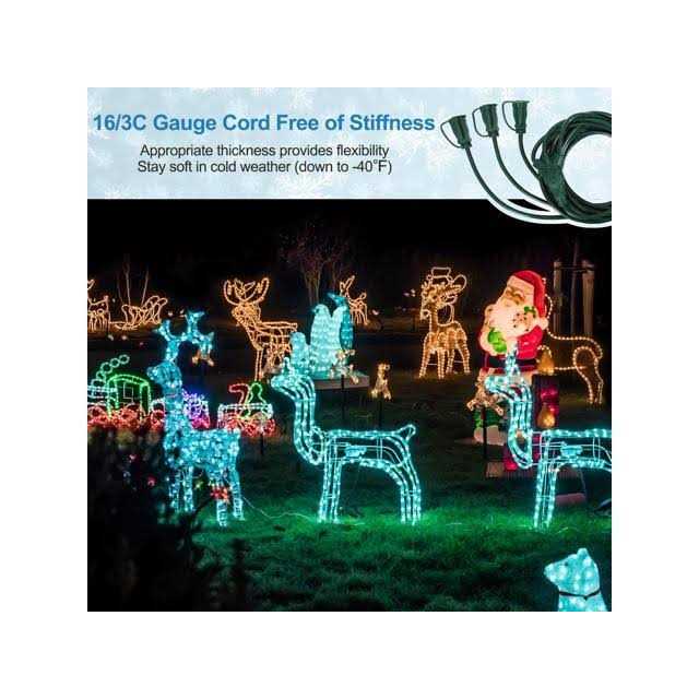 DEWENWILS Outdoor Extension Cord 3 Prong Outlets Plugs - Cheap Fitting