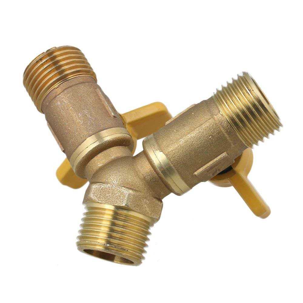 Solid Brass Y Ball Valve 3 Male Thread with Comfort Grip for Oil and Gas Hoses Connector Splitter Adapter - Cheap Fitting
