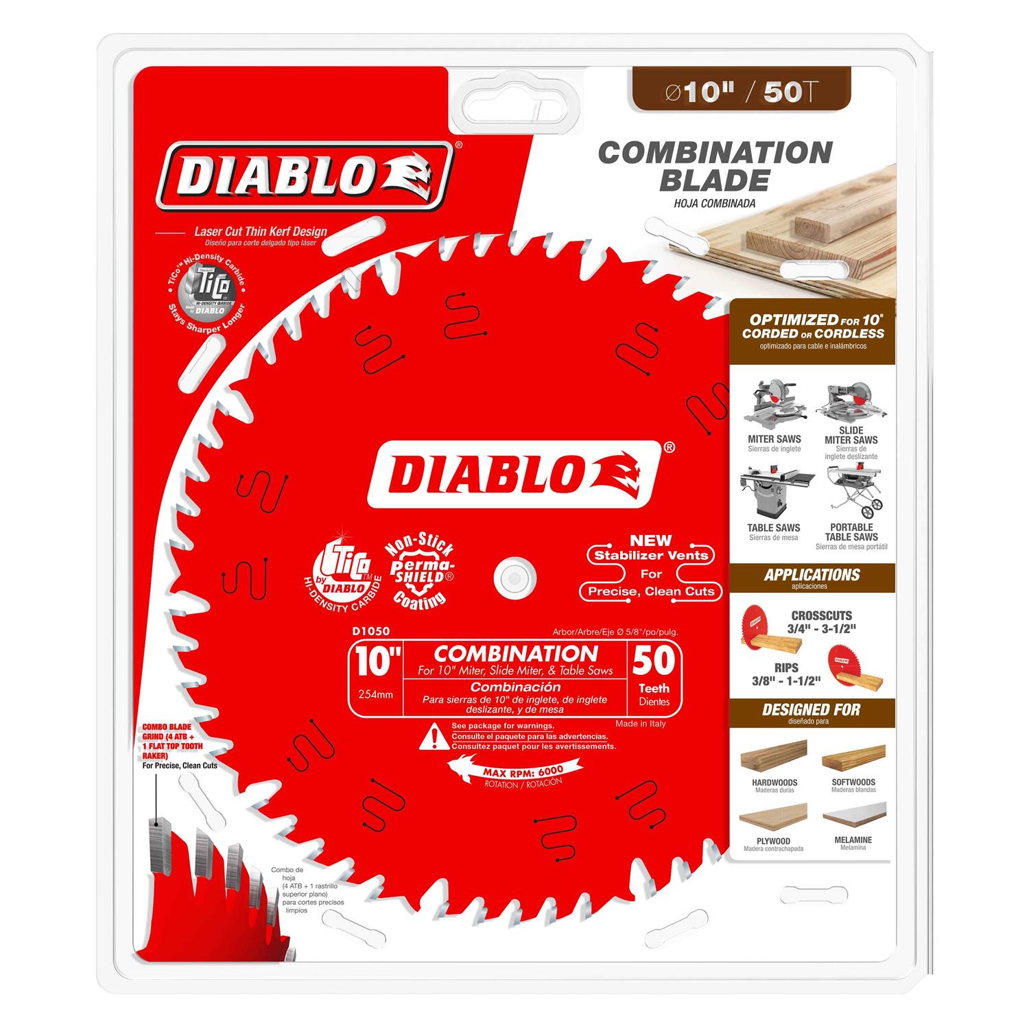 Diablo 10-in. 50-Tooth Combination Saw Blade D1050X - Cheap Fitting
