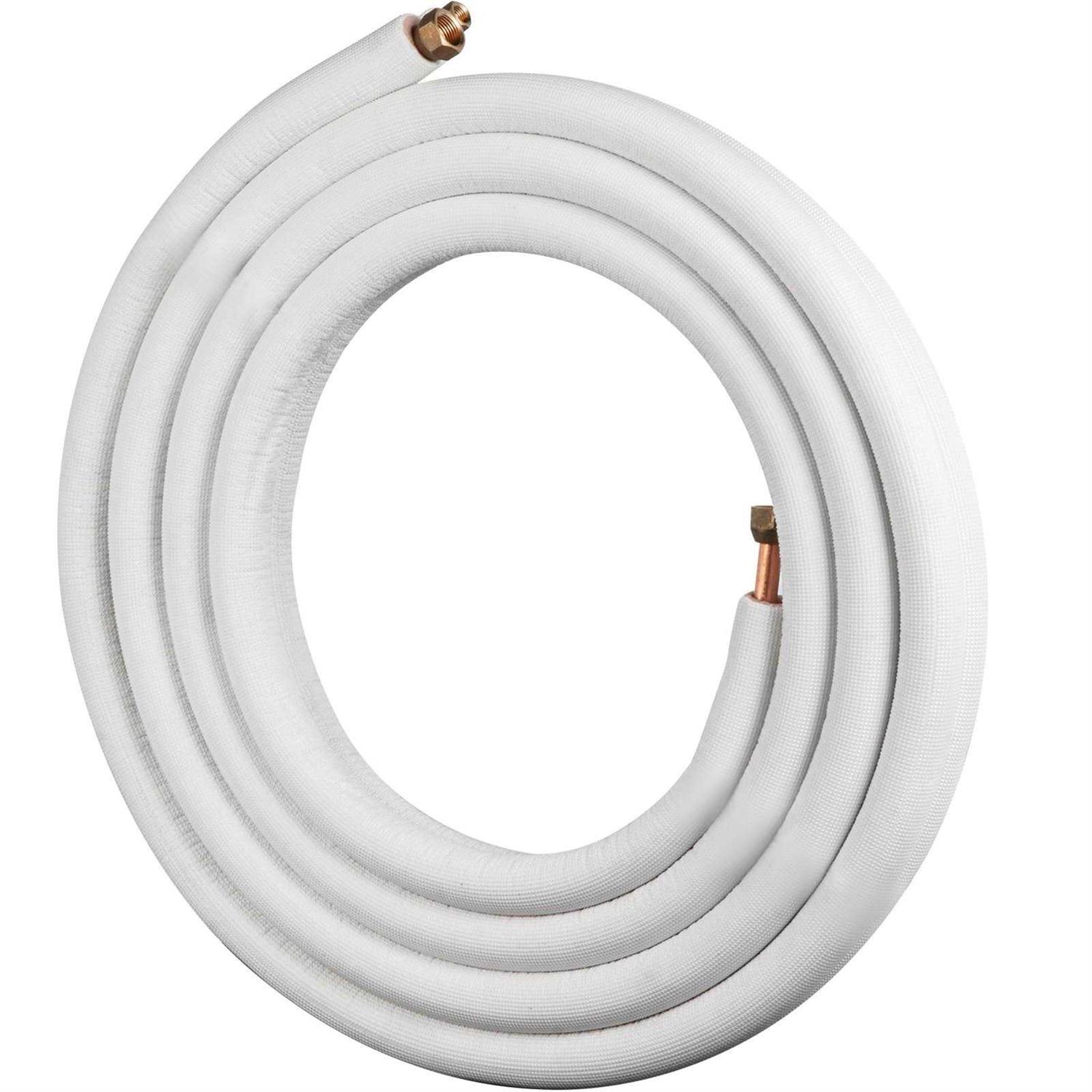 VEVOR Mini Split Copper Line Set 24.6ft Length 1/2 & 1/4 OD Copper Pipes for Mini Split Air Conditioner - Cheap Fitting