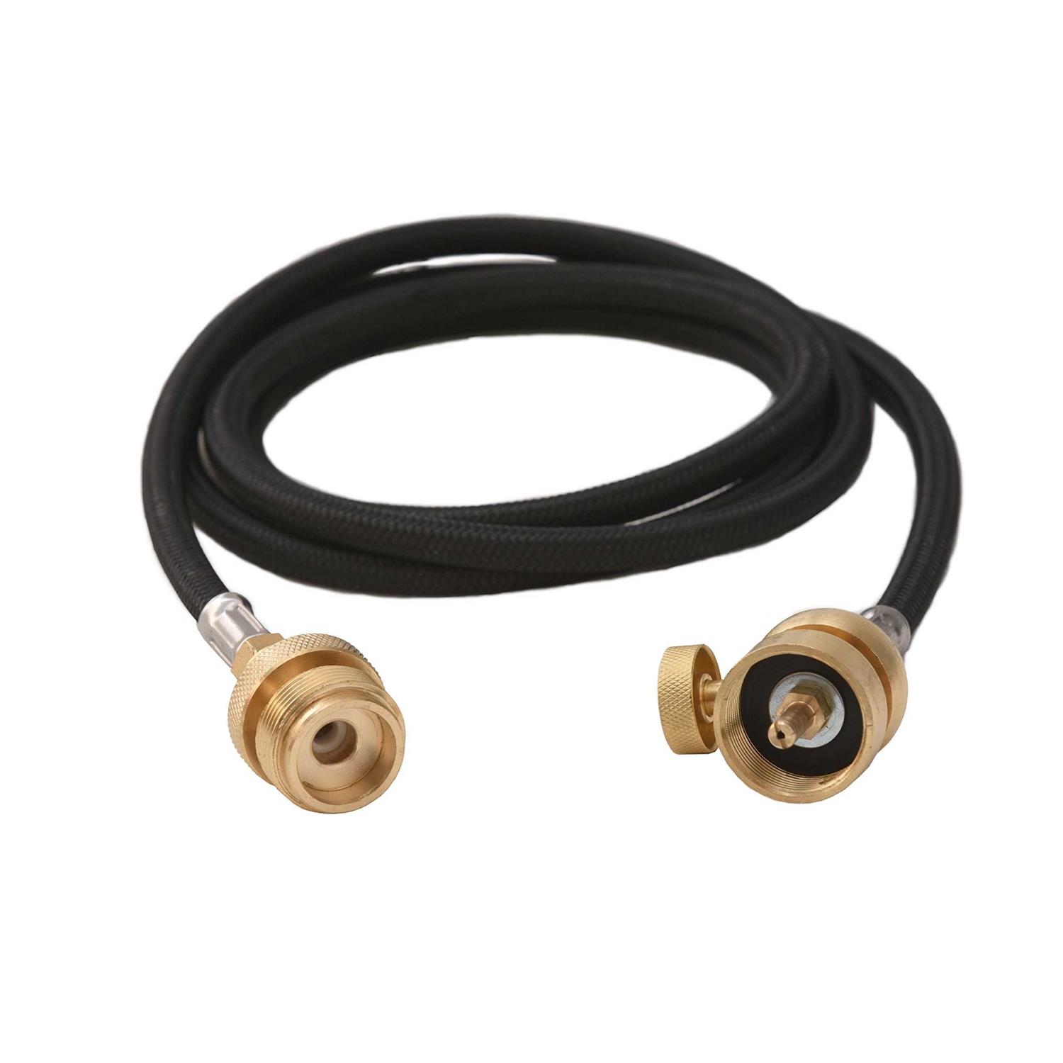 Flame King Flexible 5 FT Extension Hose for 1Lb Propane Tank Cylinder - Cheap Fitting