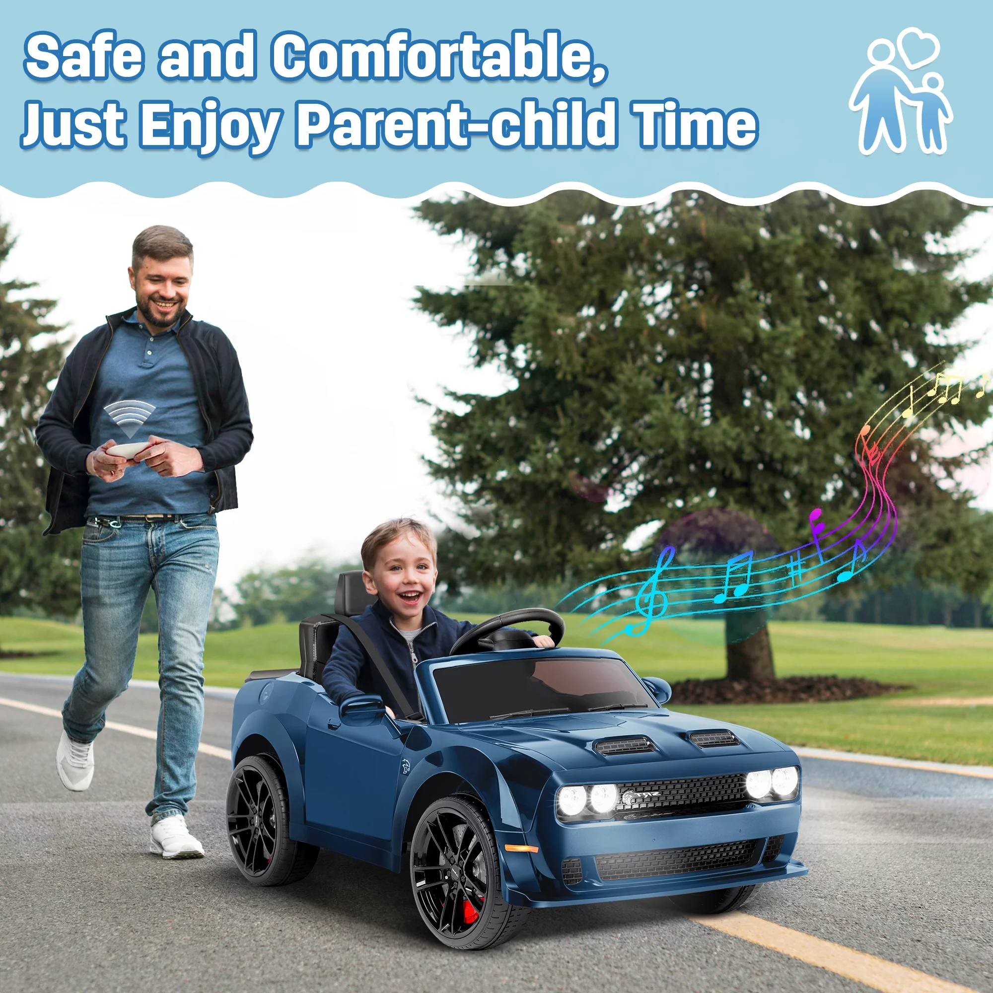 Dodge Challenger SRT Kids Ride on Car,Wisairt 12 V Battery Powered Electric Vehicle w/ Remote Control,Bluetooth,LED Lights(Pink) - Cheap Fitting