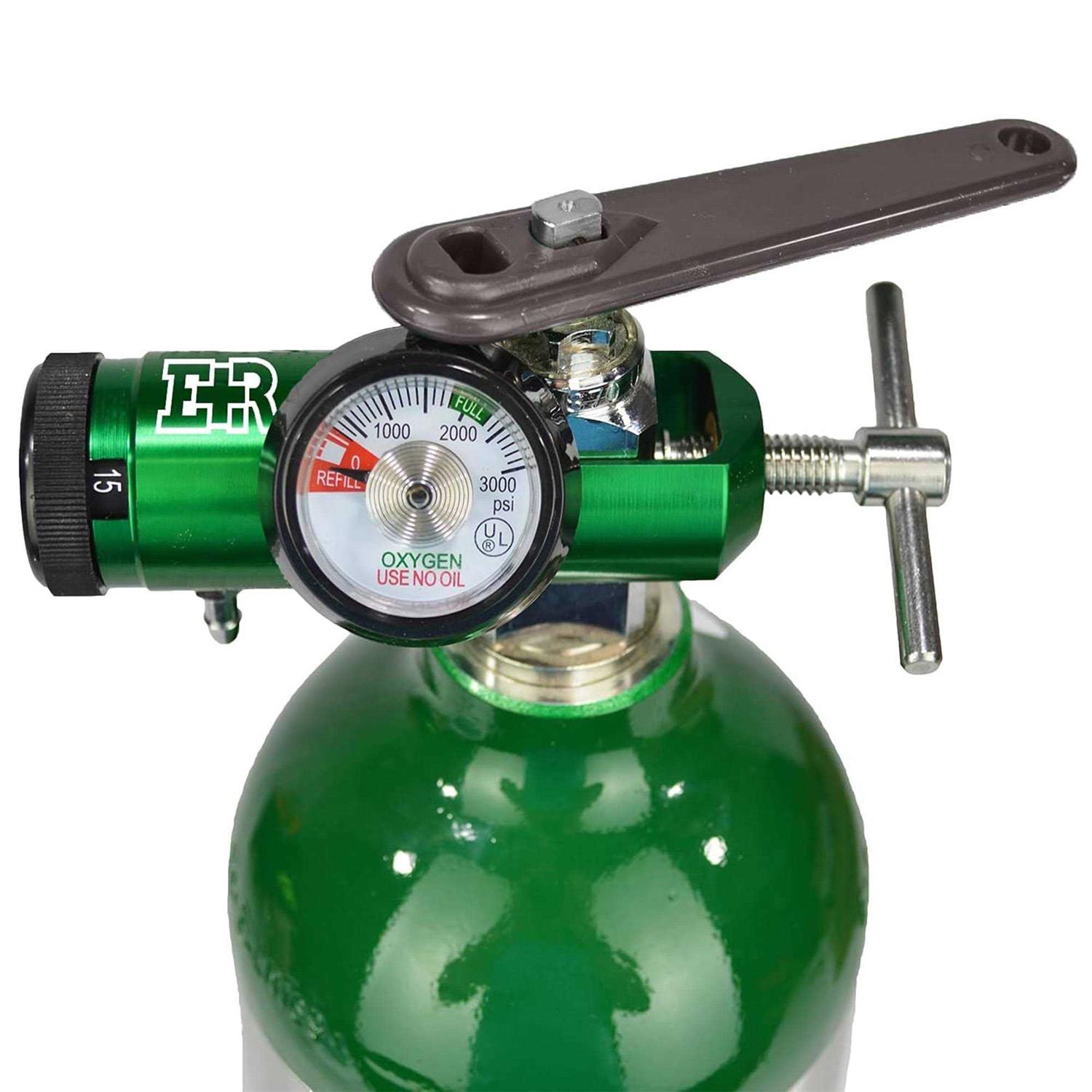 Ever Ready First Aid Oxygen Regulator CGA-870 Gauge Flow Rate with Wrench Key - Cheap Fitting