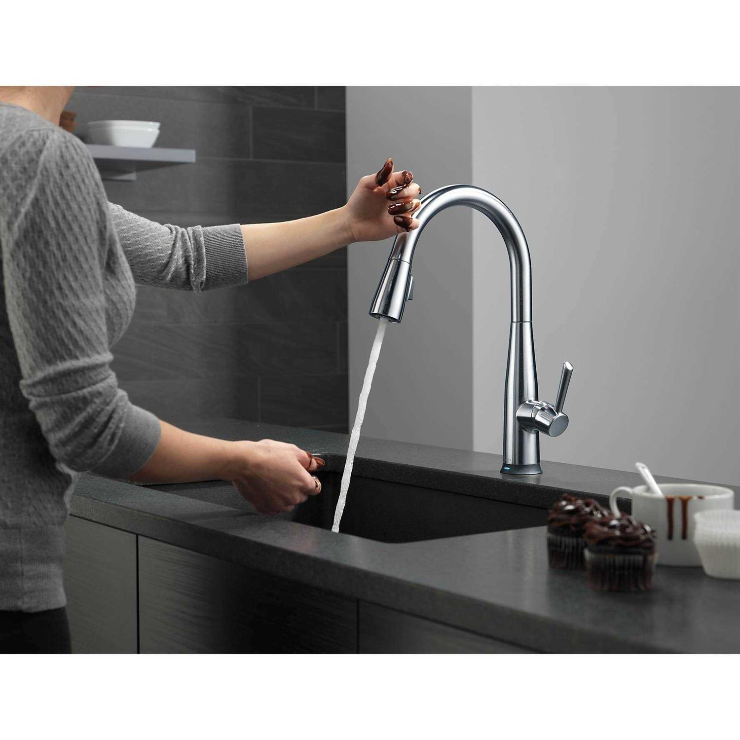 Delta Essa Single Handle Pull Down Kitchen Faucet with Touch2O Technology - Cheap Fitting