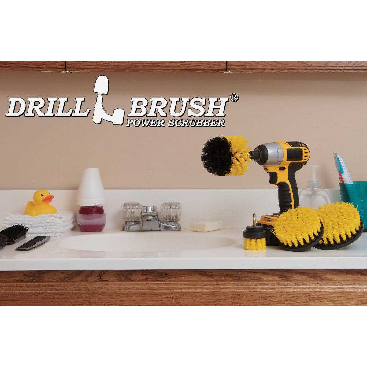 Drillbrush Bathroom Medium Yellow Drill Brush - Cheap Fitting
