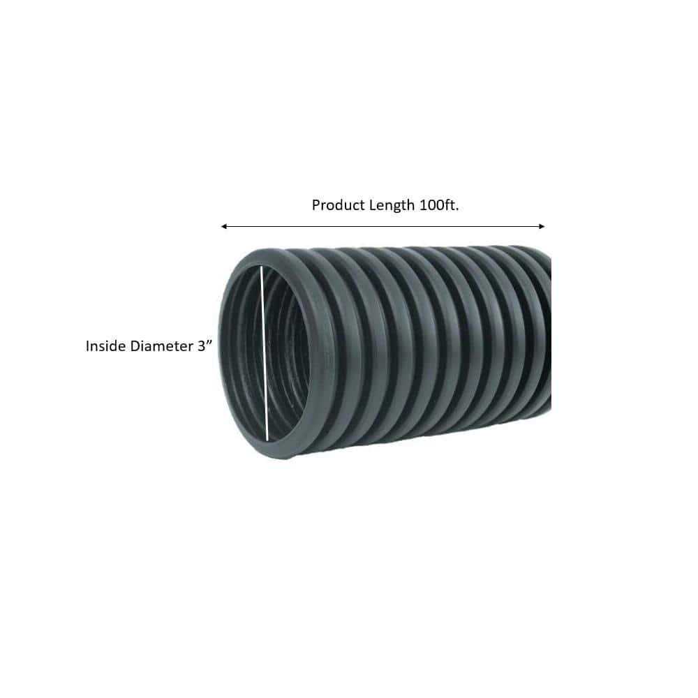 Advanced Drainage Systems Corrugated Drainage Pipe,100 ft. L,Solid - Cheap Fitting