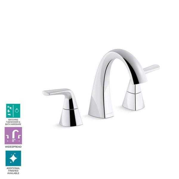 KOHLER Elmbrook 8 in. Widespread 2-Handle Bathroom Faucet in Polished Chrome - Cheap Fitting