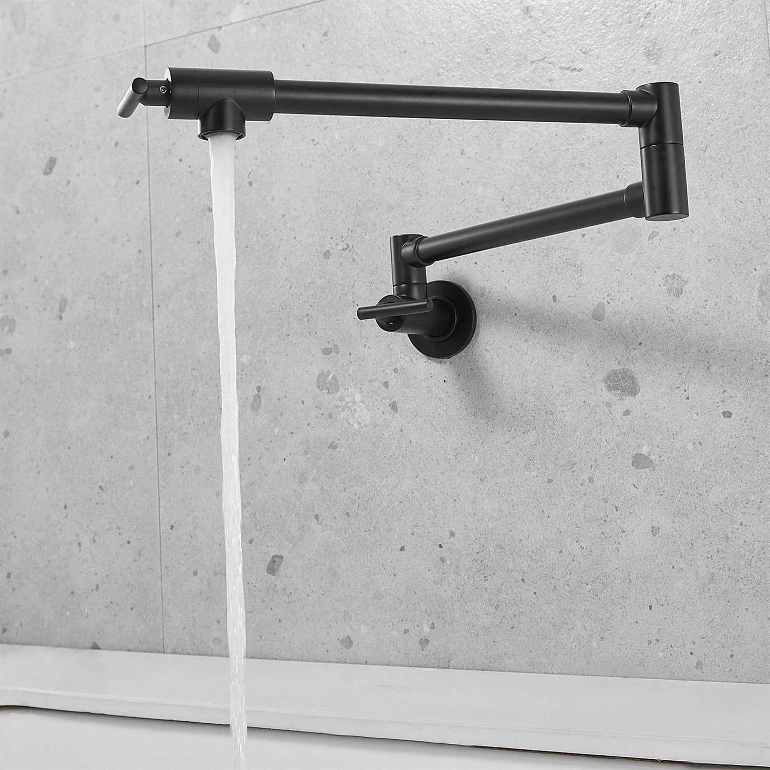 VEVOR Pot Filler Faucet Solid Brass Commercial Wall Mount Kitchen Stove Faucet with Gold Brushed Finish BGSLTYC - Cheap Fitting