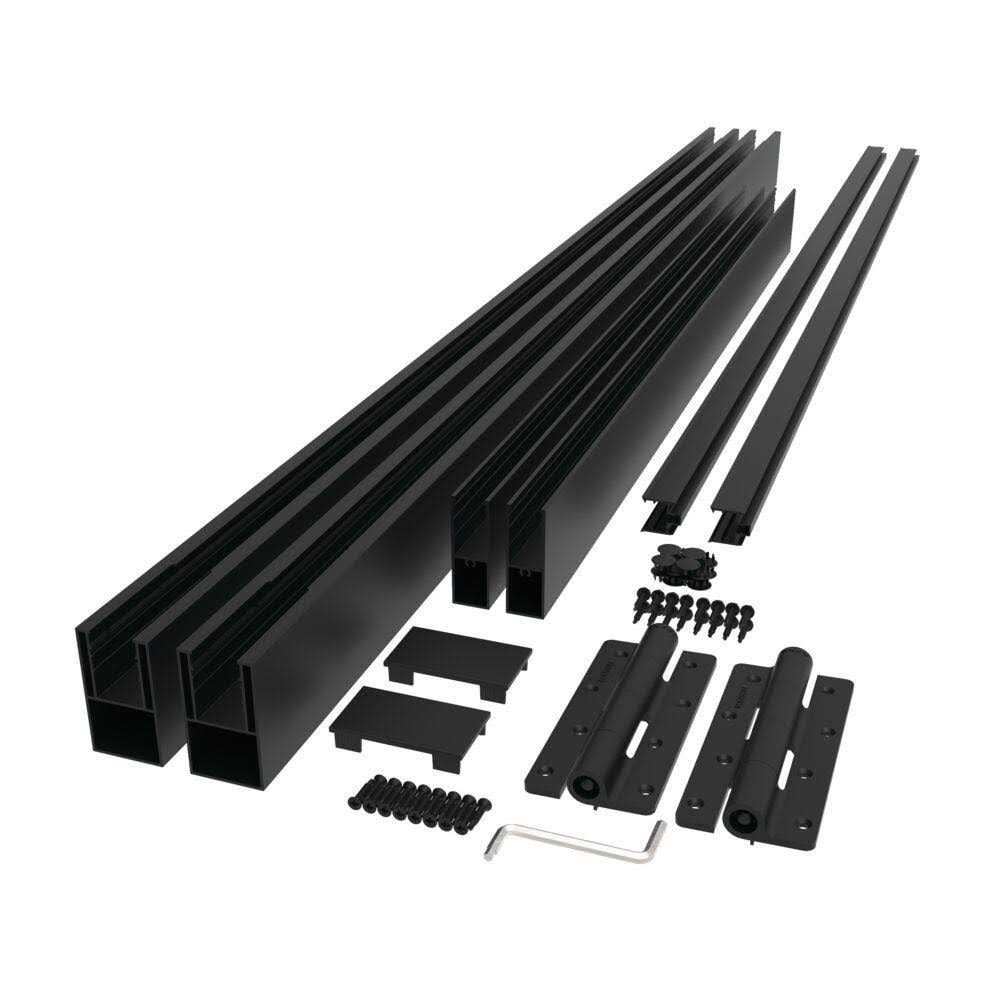 Barrette Outdoor Living 72 in. Matte Black Aluminum Privacy Rail Gate Kit 73044981 - Cheap Fitting