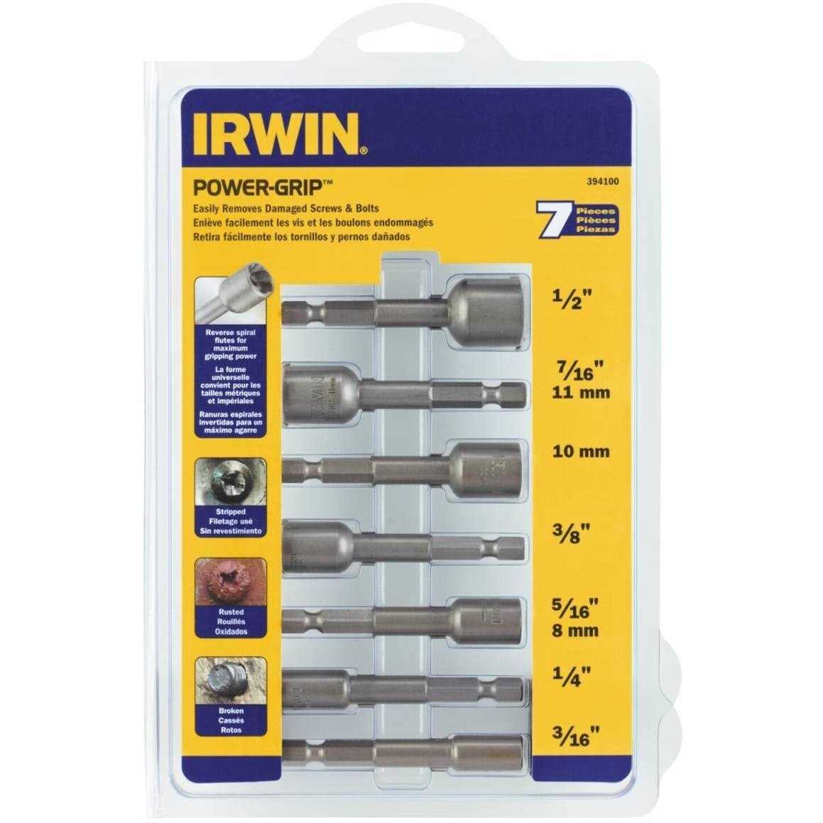 Irwin Power Grip Bolt Extractor 7 Piece Set 394100 - Cheap Fitting