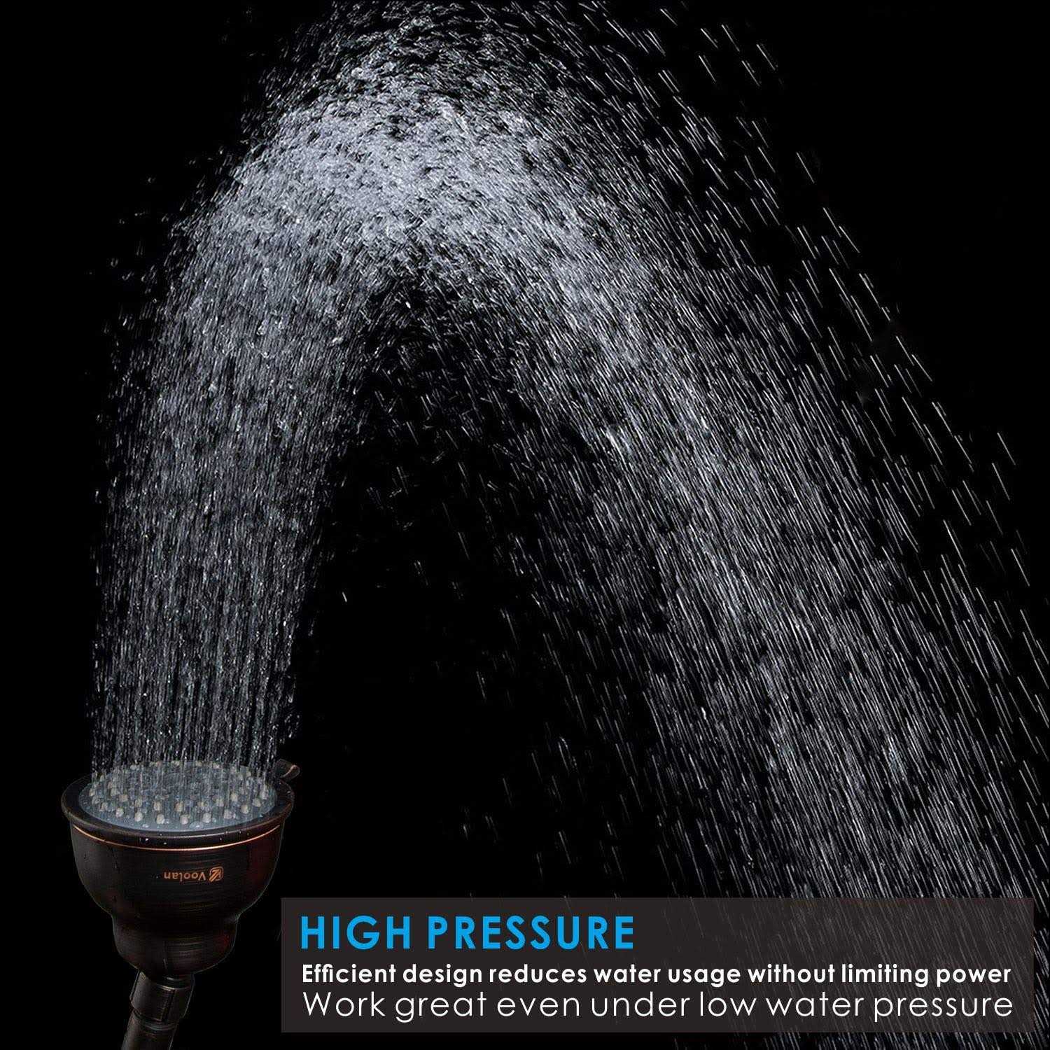 High Pressure Shower Head with Shower Arm Voolan 5 Function Rain Shower Head - Cheap Fitting