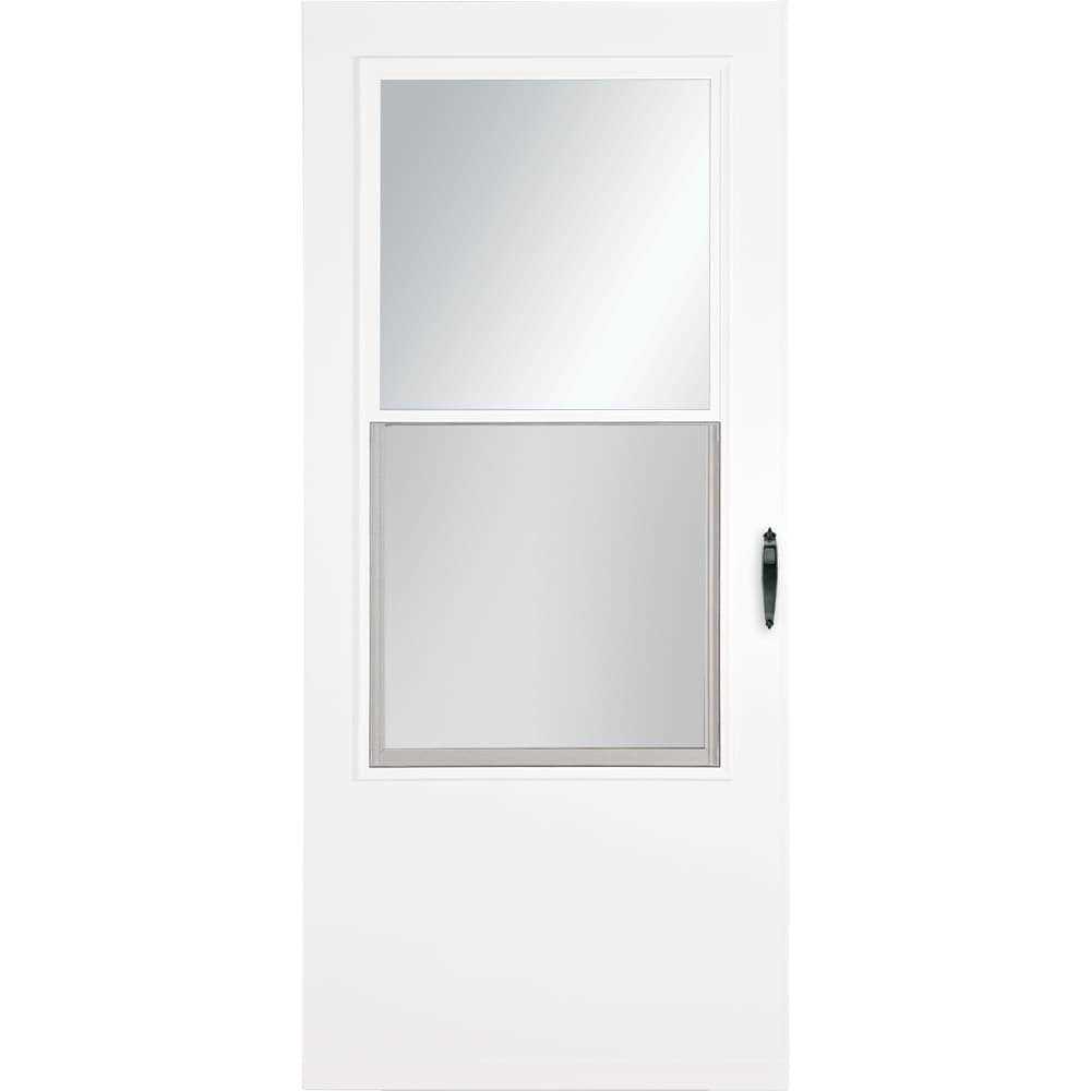 Larson 36-in x 81-in White Mid-view Wood Core Storm Door 59008032M - Cheap Fitting