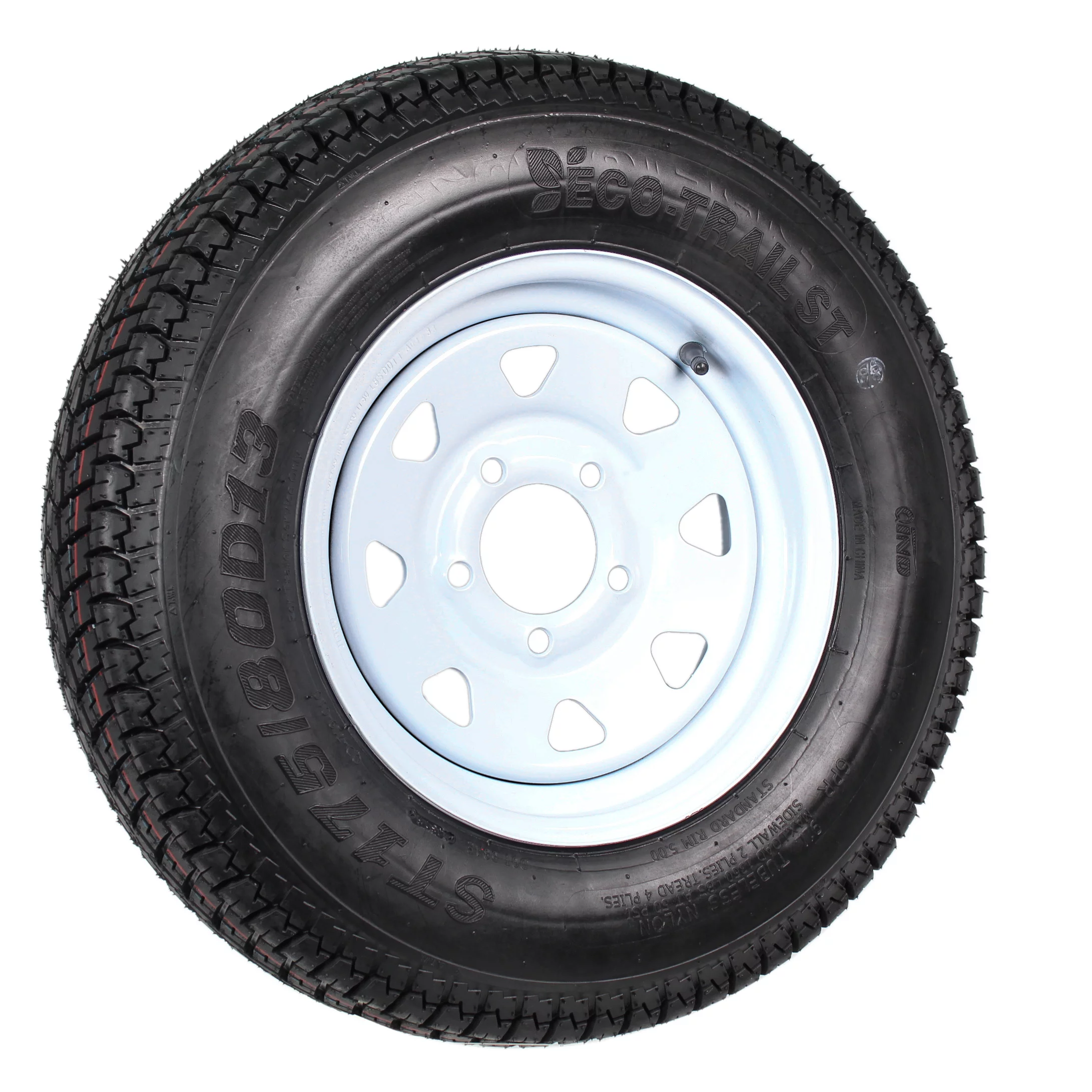 Eco Trailer Tire Rim ST175/80D13 175/80 B78-13 LRC 5 Lug Wheel White Spoke - Cheap Fitting