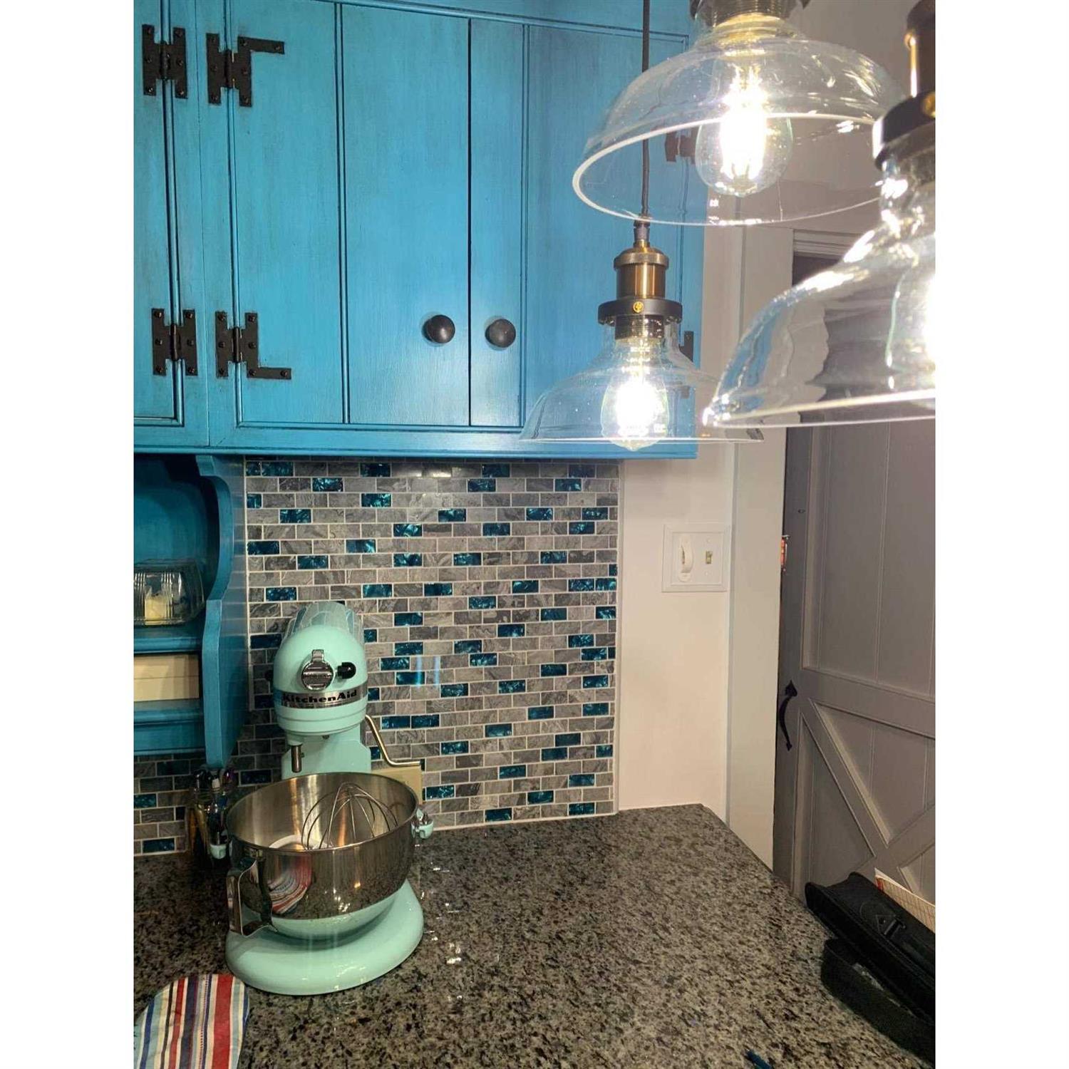 Art3d Decorative Stone Glass Tile 12 x 12 for Kitchen Backsplash or Bathroom Backsplash - Cheap Fitting