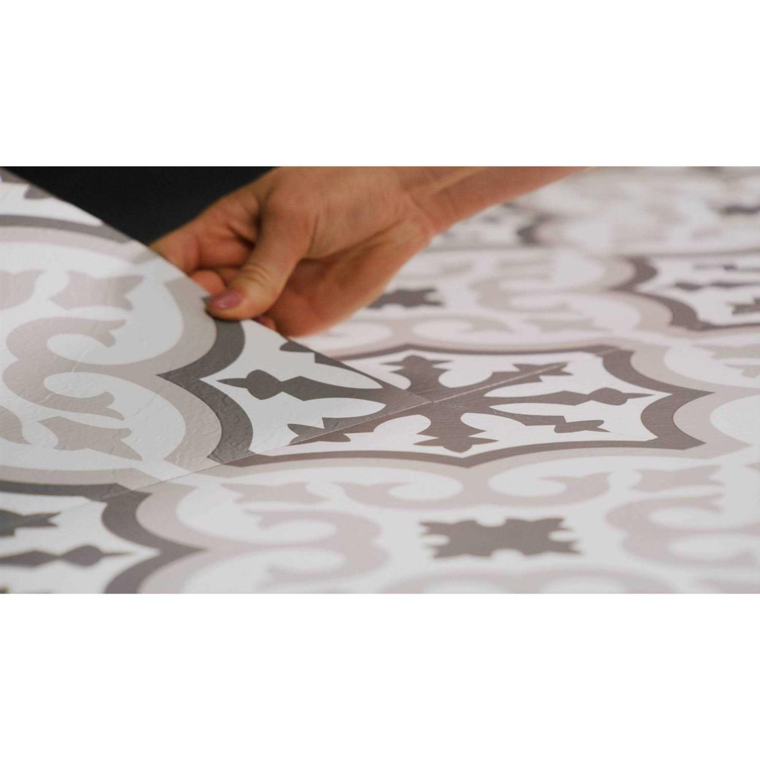 RoomMates Roma Gray Peel and Stick Floor Tile - Cheap Fitting