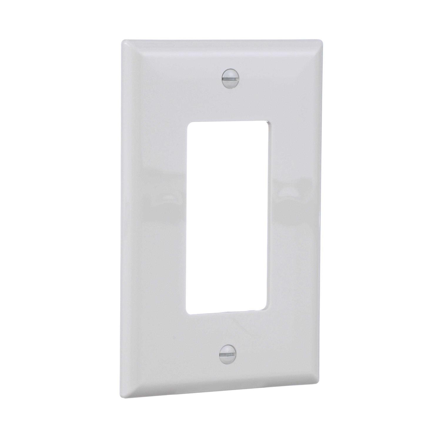 Eaton 1-Gang Midsize White Polycarbonate Indoor Decorator Wall Plate PJ26W-F-LW - Cheap Fitting