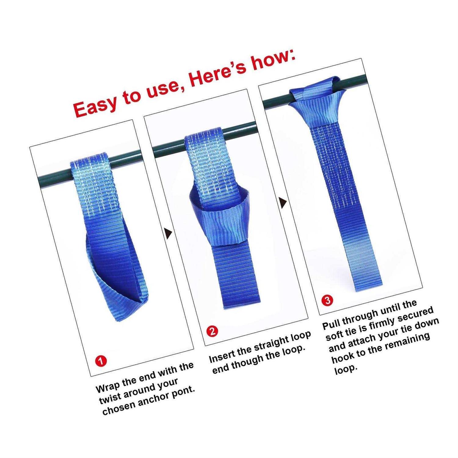 Cartman Soft Loop Motorcycle Tie Down Straps Loops for Secure - Cheap Fitting