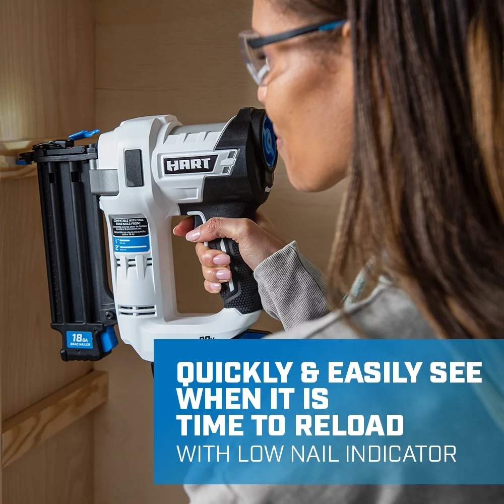 HART 20-Volt 2-inch 18-Gauge Battery-Powered Brad Nailer Kit, (1) 1.5Ah Lithium-Ion Battery - Cheap Fitting