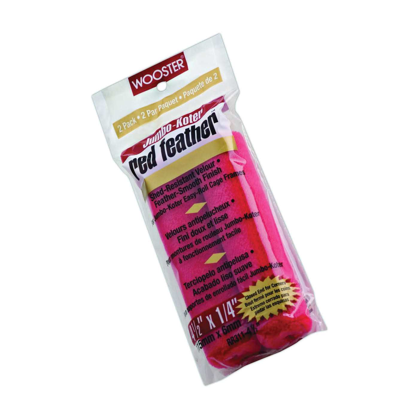 Wooster RR311-4 1/2 Jumbo-Koter Red Feather Roller Cover - Cheap Fitting