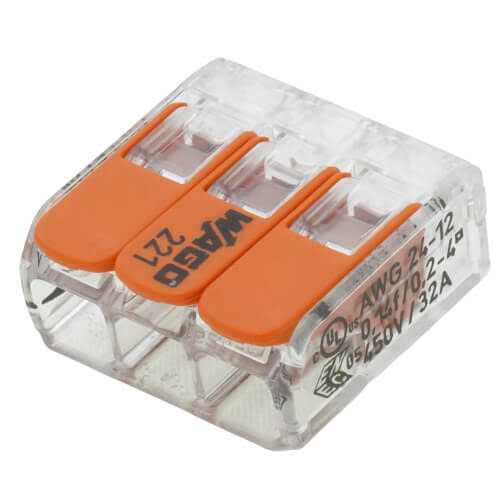 Wago 221-413 Lever-NUTS 3 Conductor Compact Connectors - Cheap Fitting