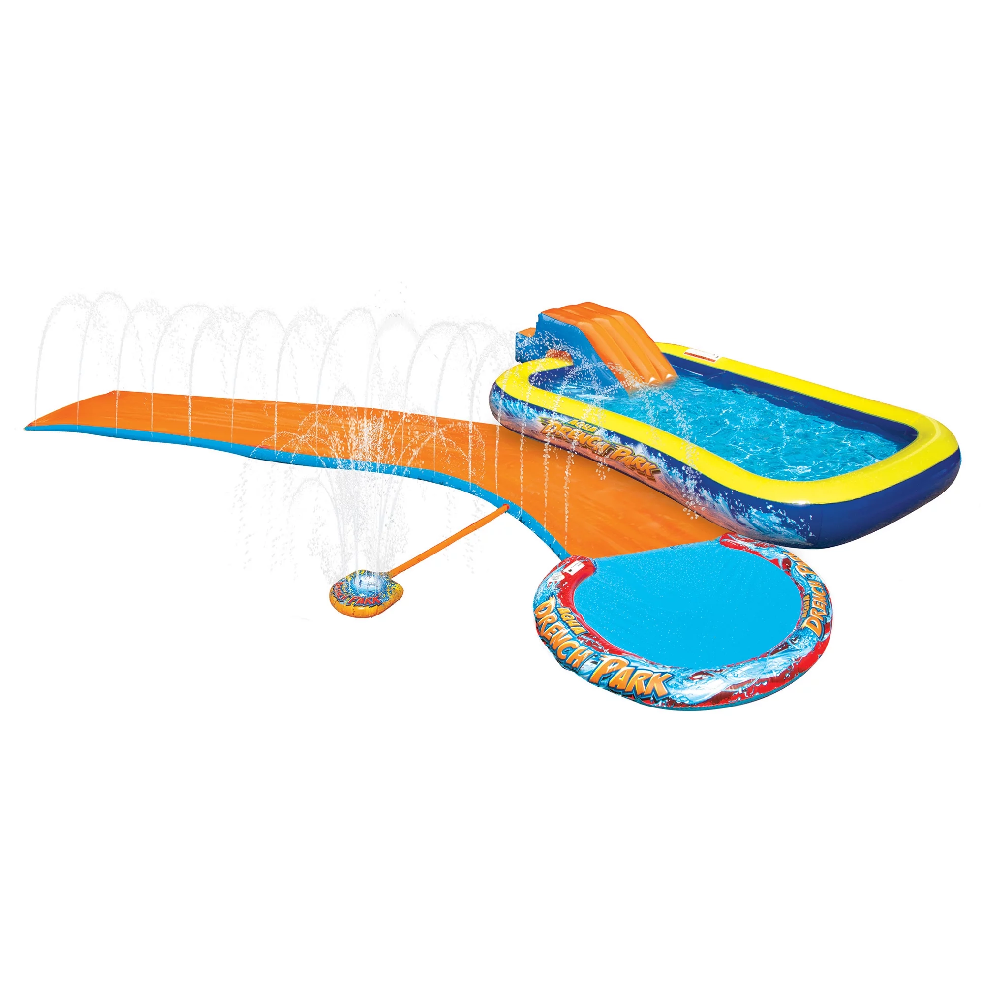Banzai Aqua Drench 3-in-1 Splash Park w/ Pool, Sprinkler & Waterslide, Child Water Fun, Age 3-12 - Cheap Fitting