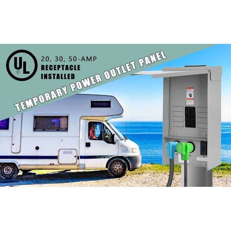 Hiweld Temporary Power Outlet Panel with 20, 30, and 50-Amp Receptacle Installed,RV Electrical - Cheap Fitting