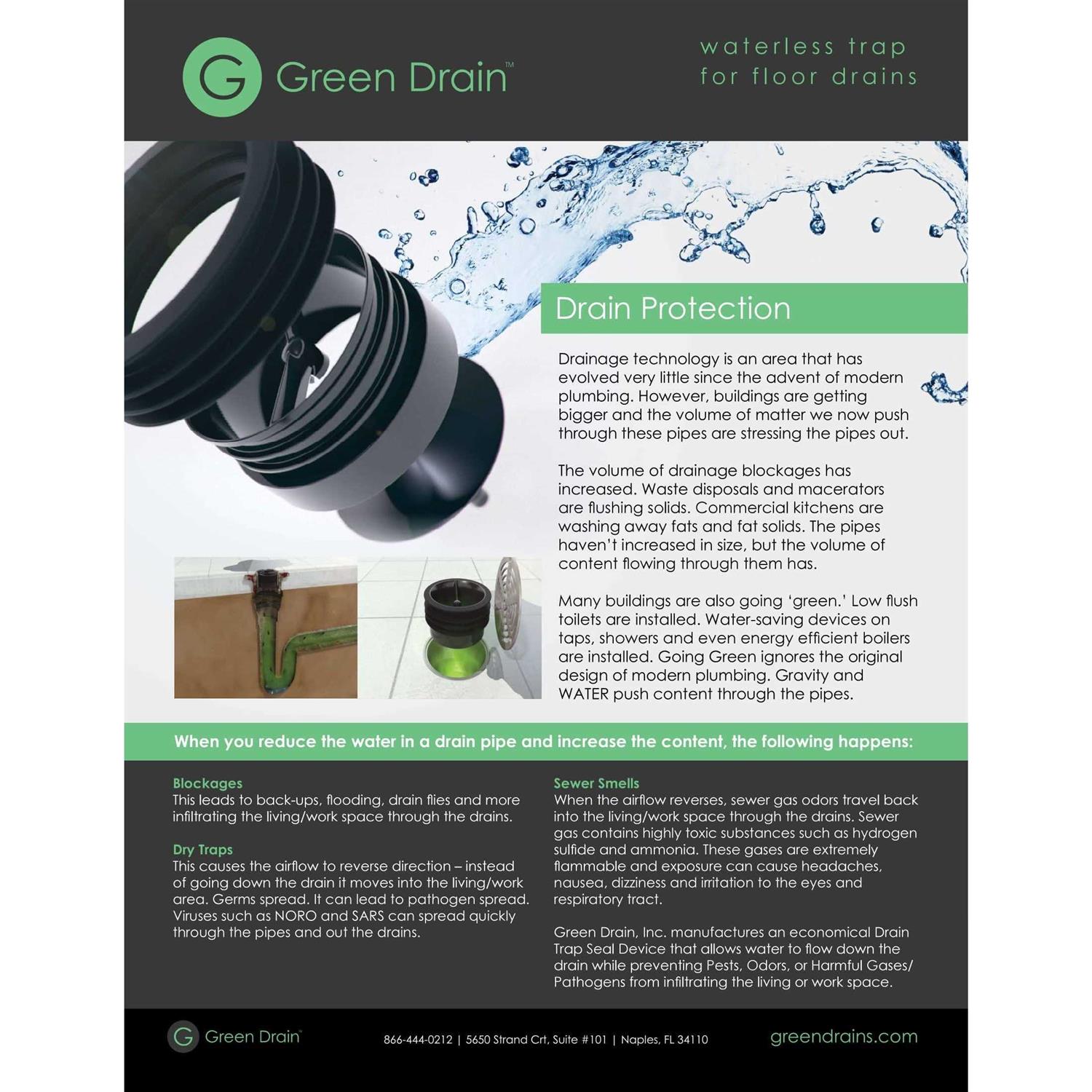 Green Drain Waterless Trap Seal - Cheap Fitting