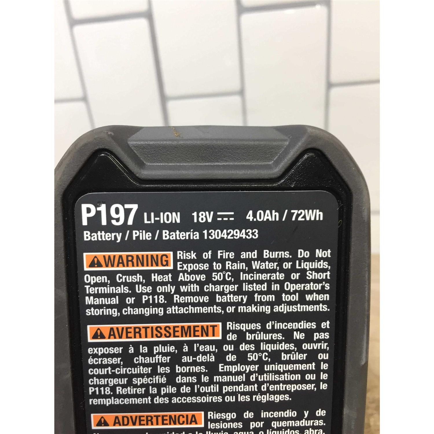 Rechargeable Lithium Ion 18 V Volt 4Point 0 Ah / 72 Wh Ryobi P197 Battery One - Cheap Fitting