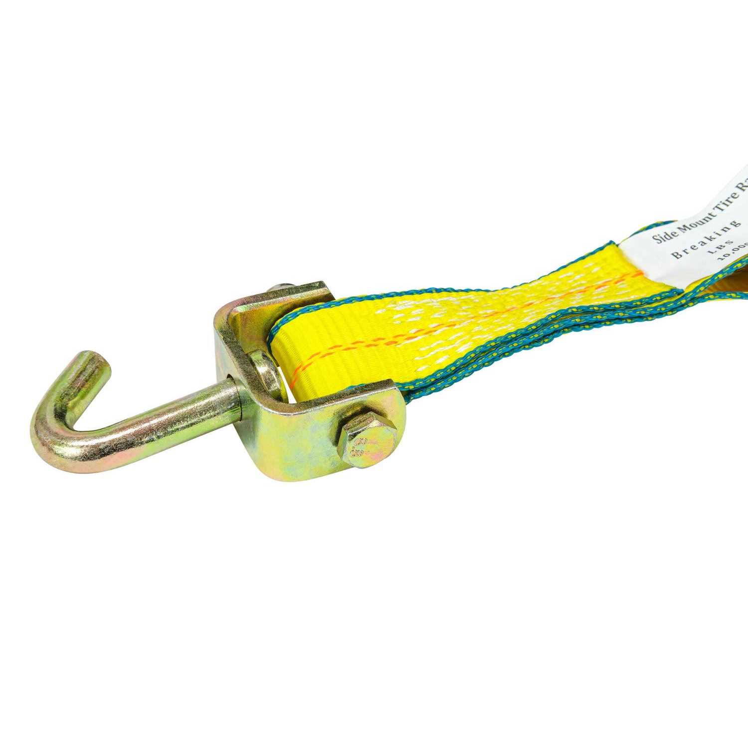 Mytee Products 2 x10′ Lasso Ratchet Strap with J Finger Hook Wheel Net Auto Tow Towing Car Hauler Down - Cheap Fitting