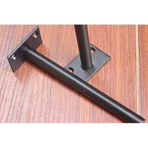 6 Black Floating Shelf Bracket Solid Steel Blind Shelf Supports - Cheap Fitting