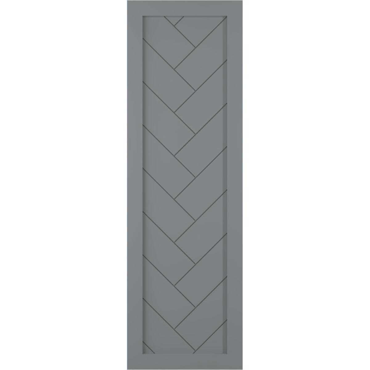 True Fit PVC Single Panel Herringbone Modern Style Fixed Mount Shutters Ekena Millwork Height - Cheap Fitting