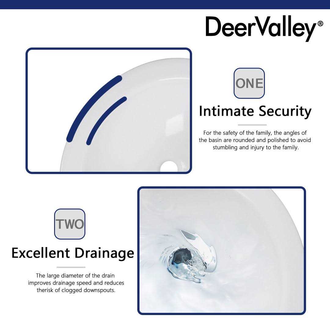 DeerValley DV-1P523 Liberty 25.75 Tall White Vitreous China Pedestal Bathroom Sink With Overflow - Cheap Fitting