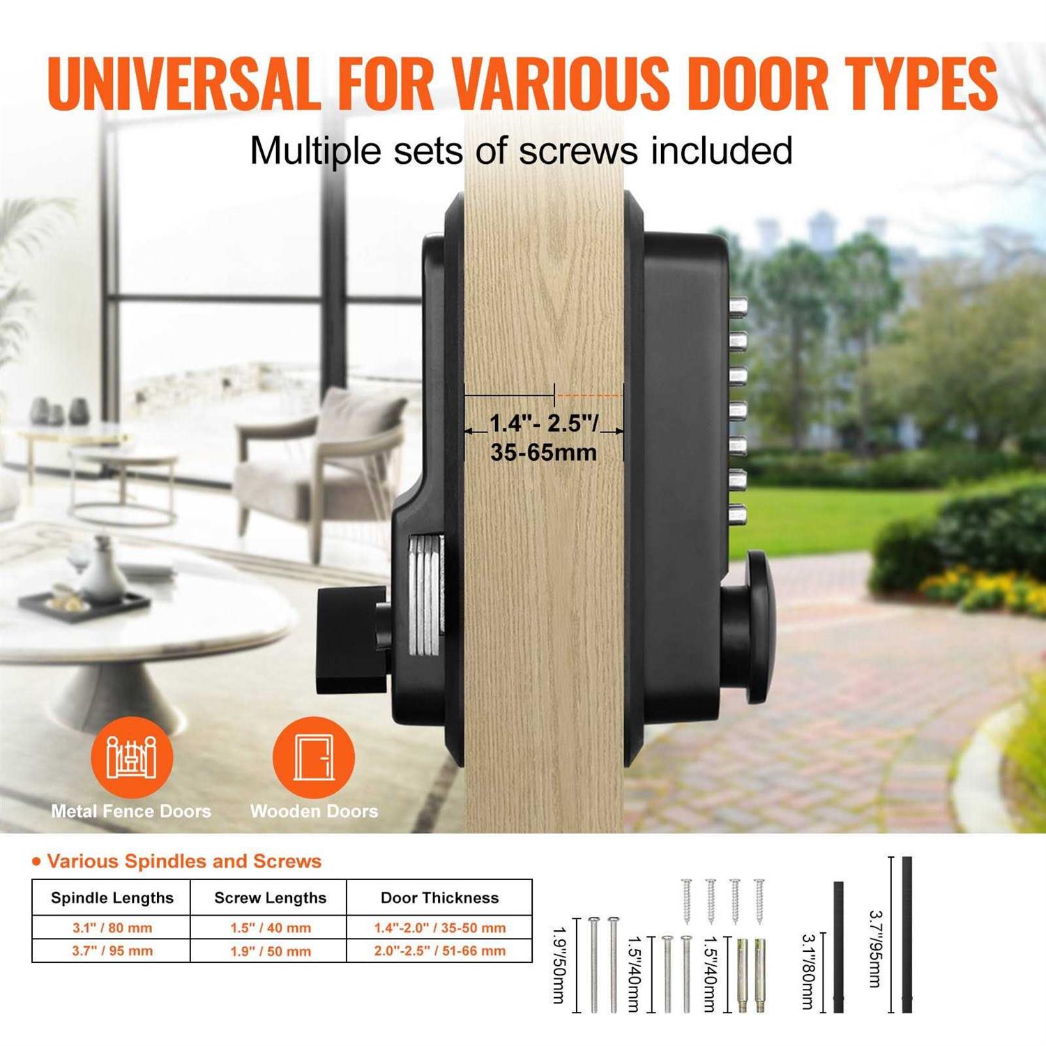 VEVOR Mechanical Keyless Entry Door Lock 14 Digit Keypad Water-proof Zinc Alloy - Cheap Fitting