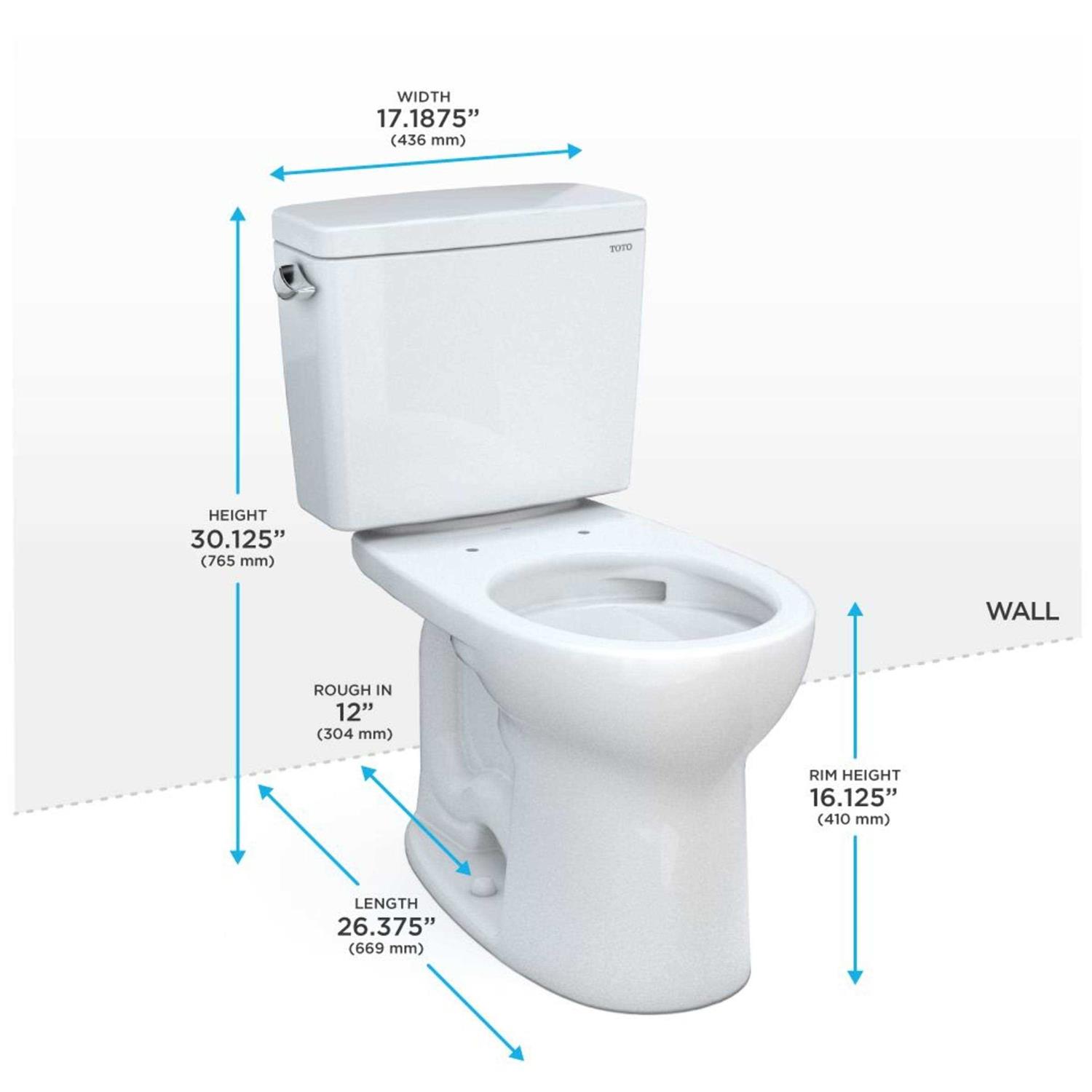 Toto Drake Two-Piece Round 1.6 GPF Universal Height Tornado Flush Toilet with Cefiontect CST775CSFG# - Cheap Fitting