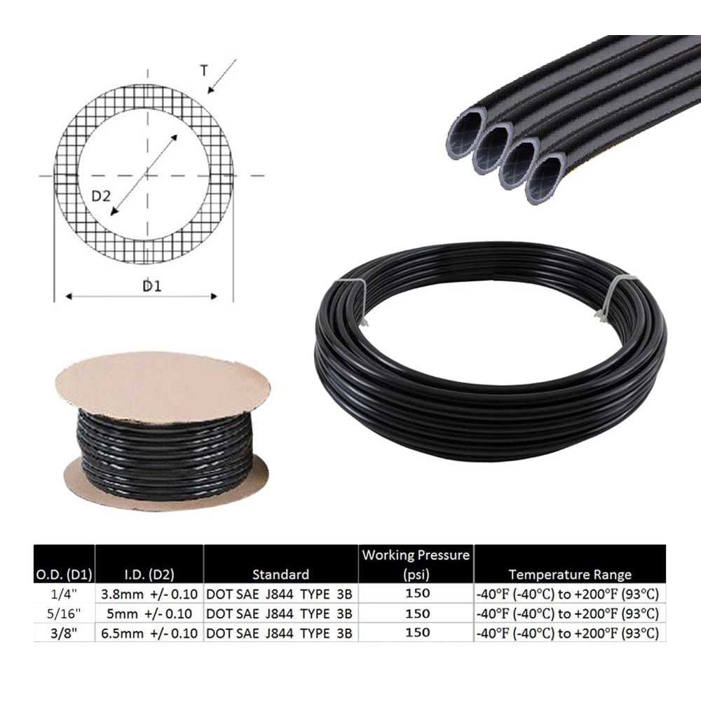 Mytee Products OD x 100′ SAE J844 Nylon Air Brake Tubing DOT Approved - Cheap Fitting
