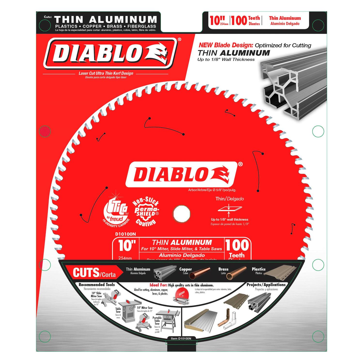 Diablo 10 in. x 100 Tooth Thin Aluminum Cutting Saw Blade D10100N - Cheap Fitting