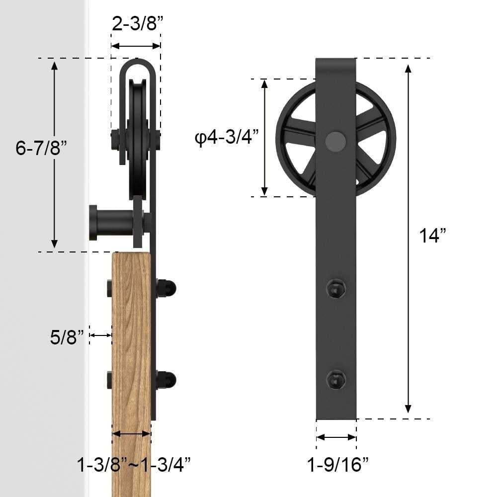Sliding Standard Double Barn Door Hardware Kit Lazio Track Length - Cheap Fitting