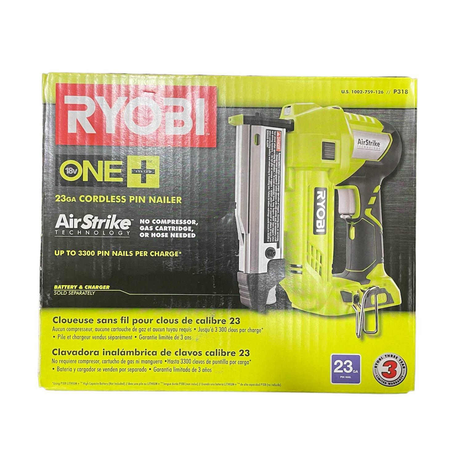 Ryobi ONE+ 18V Cordless AirStrike 23-Gauge 1-3/8 in. Headless Pin Nailer - Cheap Fitting