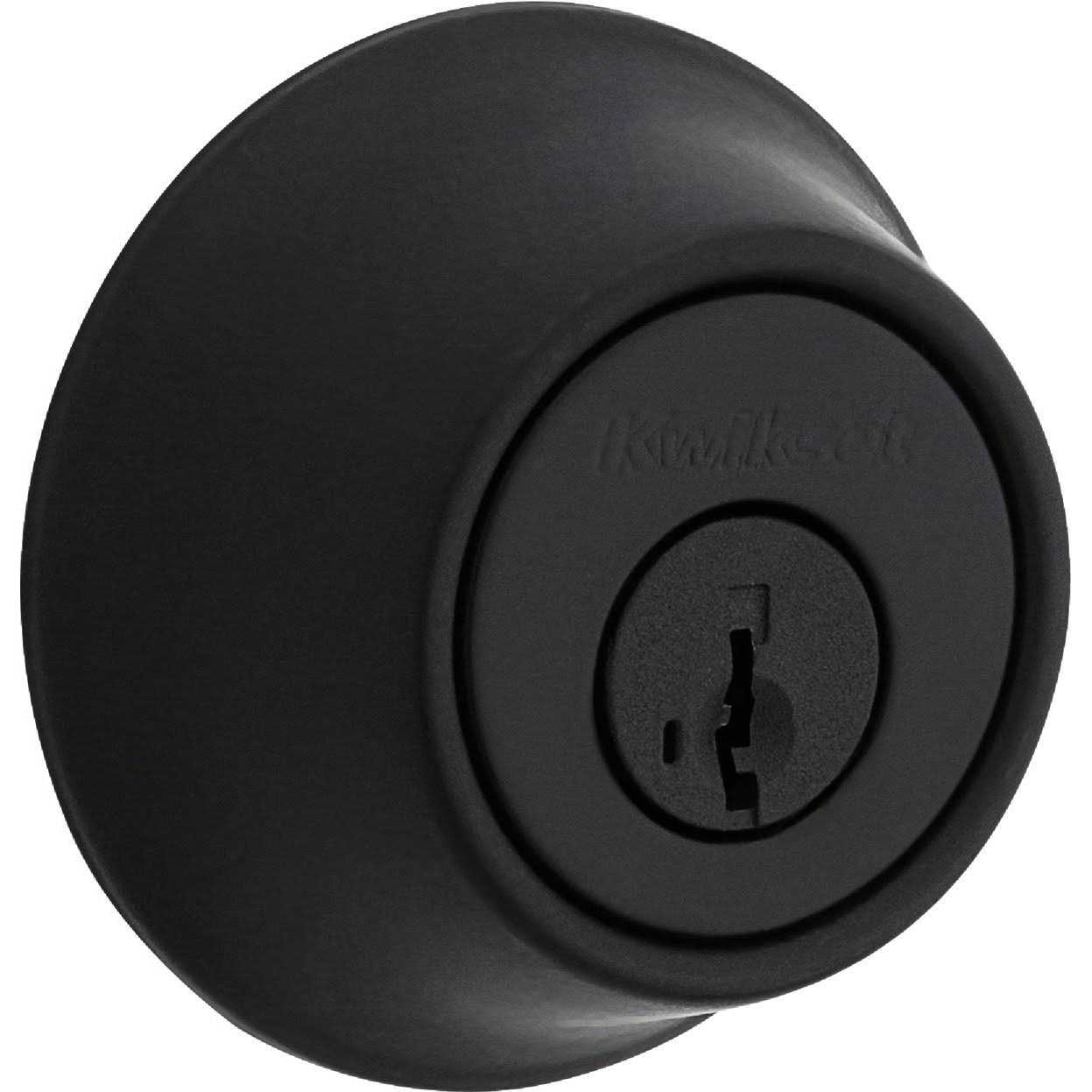 Kwikset Uptown Matte Black Metal Deadbolt - Cheap Fitting