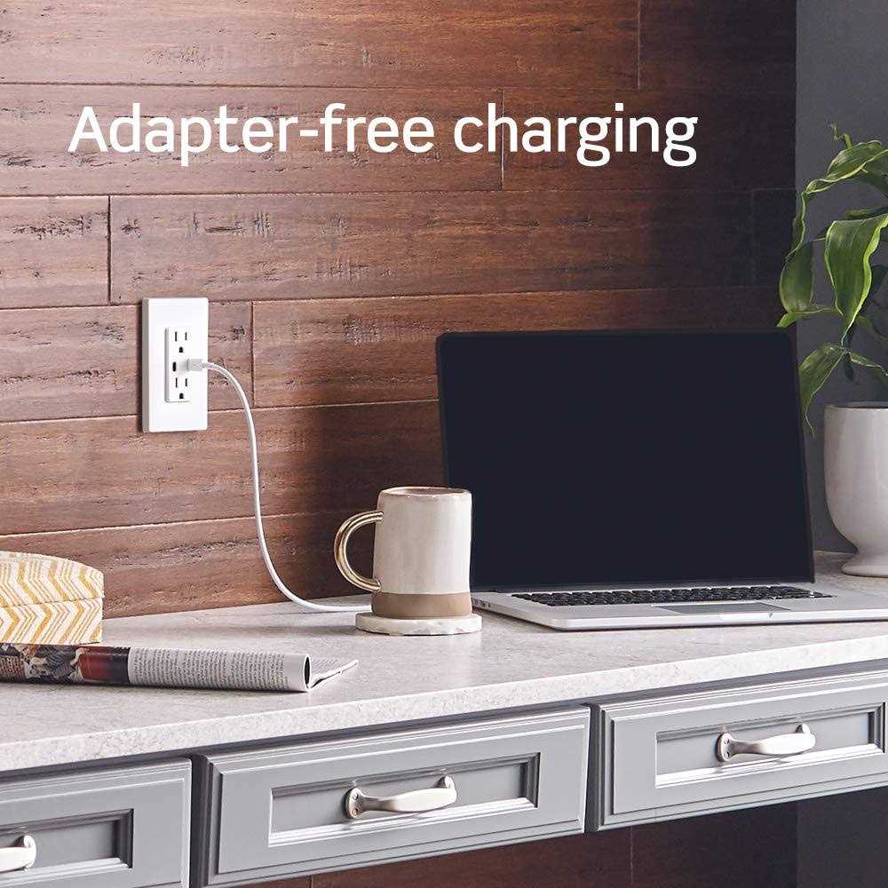 Leviton USB Dual Type-C with Power Delivery In-Wall Charger with 15 - Cheap Fitting