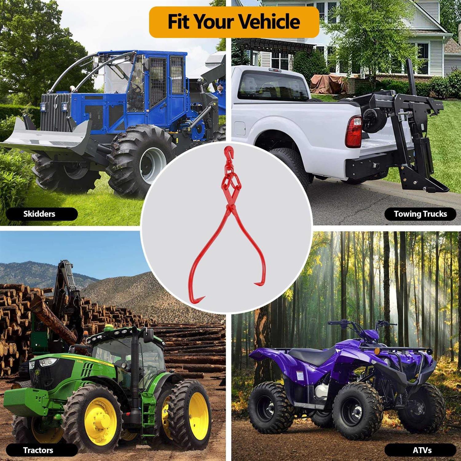 Toriexon 2 Claw Log Grapple for Logging Tongs Eagle Claws Design Log Lifting Tongs Log Grabs - Cheap Fitting