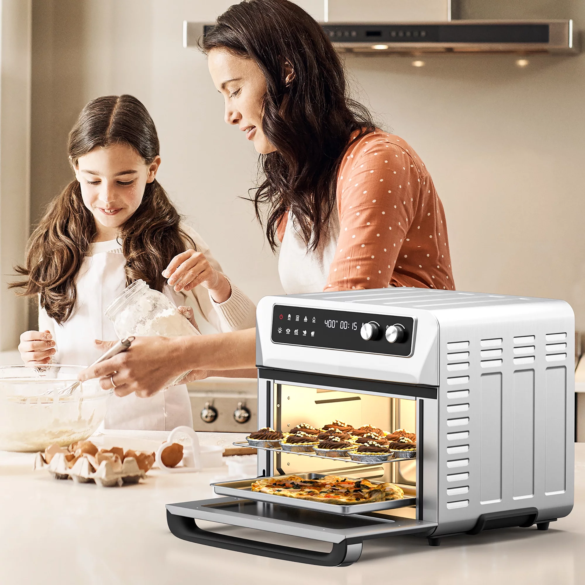 Costway 21QT Convection Air Fryer Toaster Oven 8-in-1 w/ 5 Accessories & Recipe - Cheap Fitting