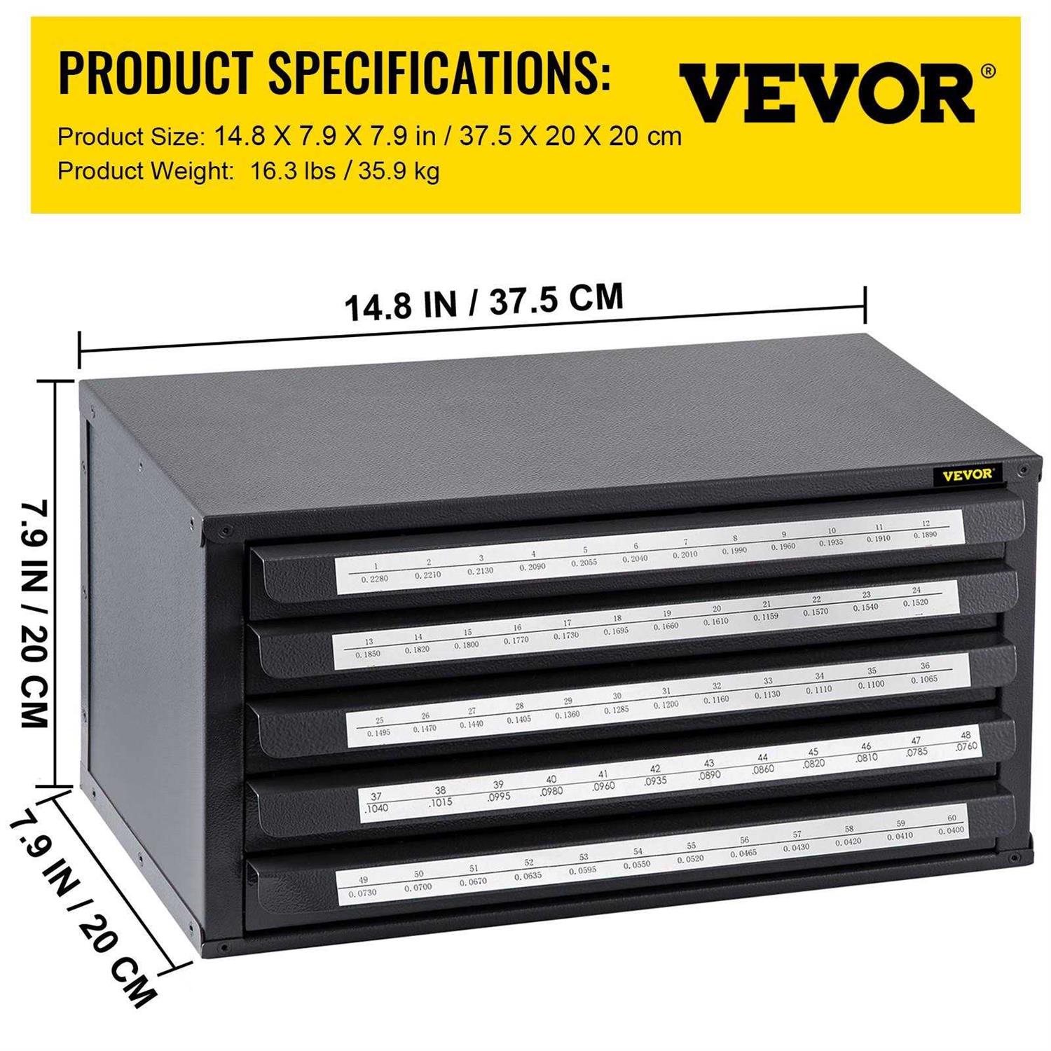 VEVOR Drill Bit Dispenser Cabinet Five-Drawer Drill Bit Dispenser - Cheap Fitting